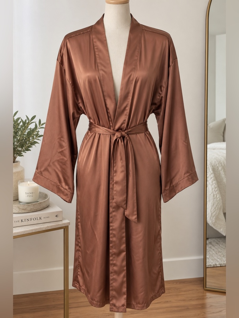Victoria's Secret Satin Kimono Robe in Brown M/L